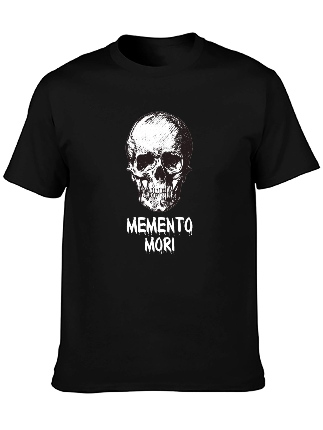 Memento Mori Skull Graphic Tee - Black
