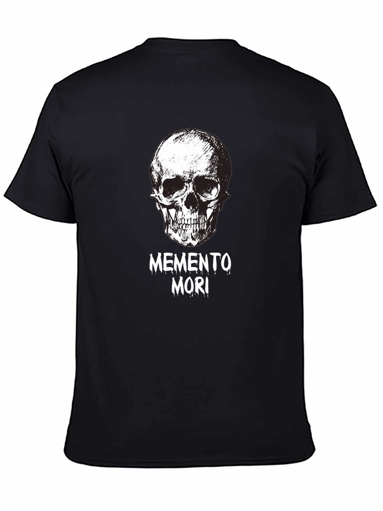 Memento Mori Skull Graphic Tee - Black