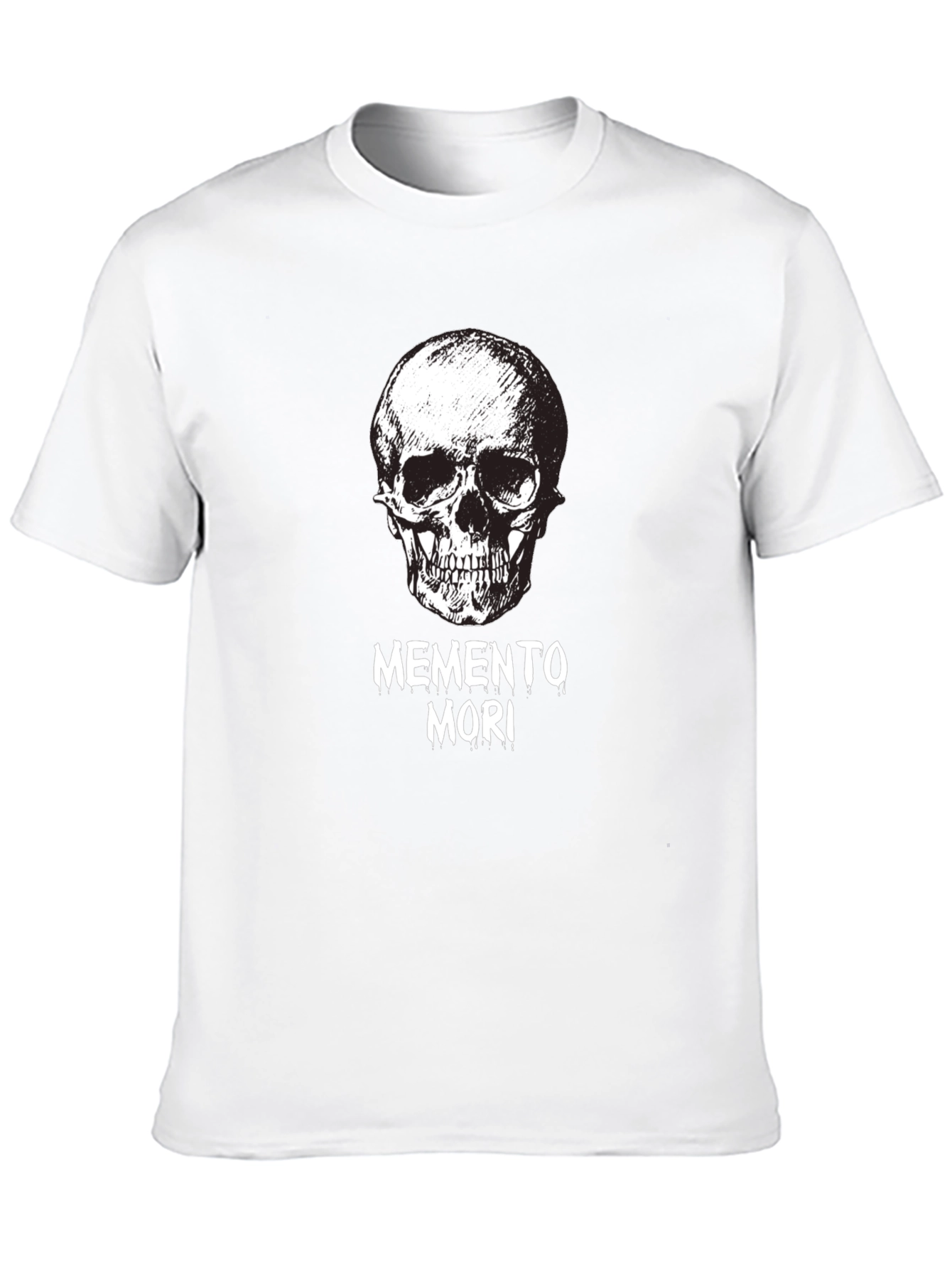 Memento Mori Skull Graphic Tee - Black