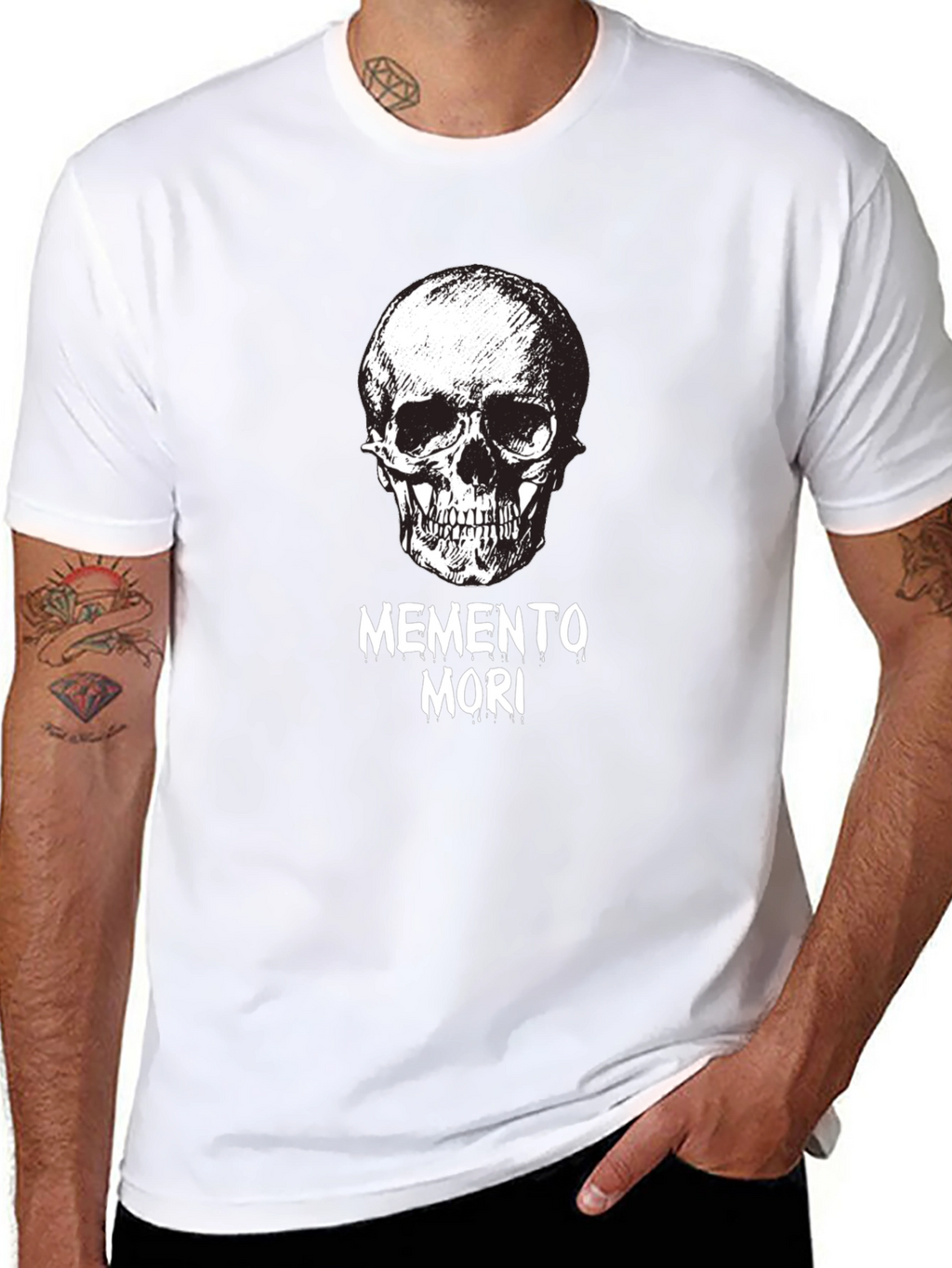Memento Mori Skull Graphic Tee - Black