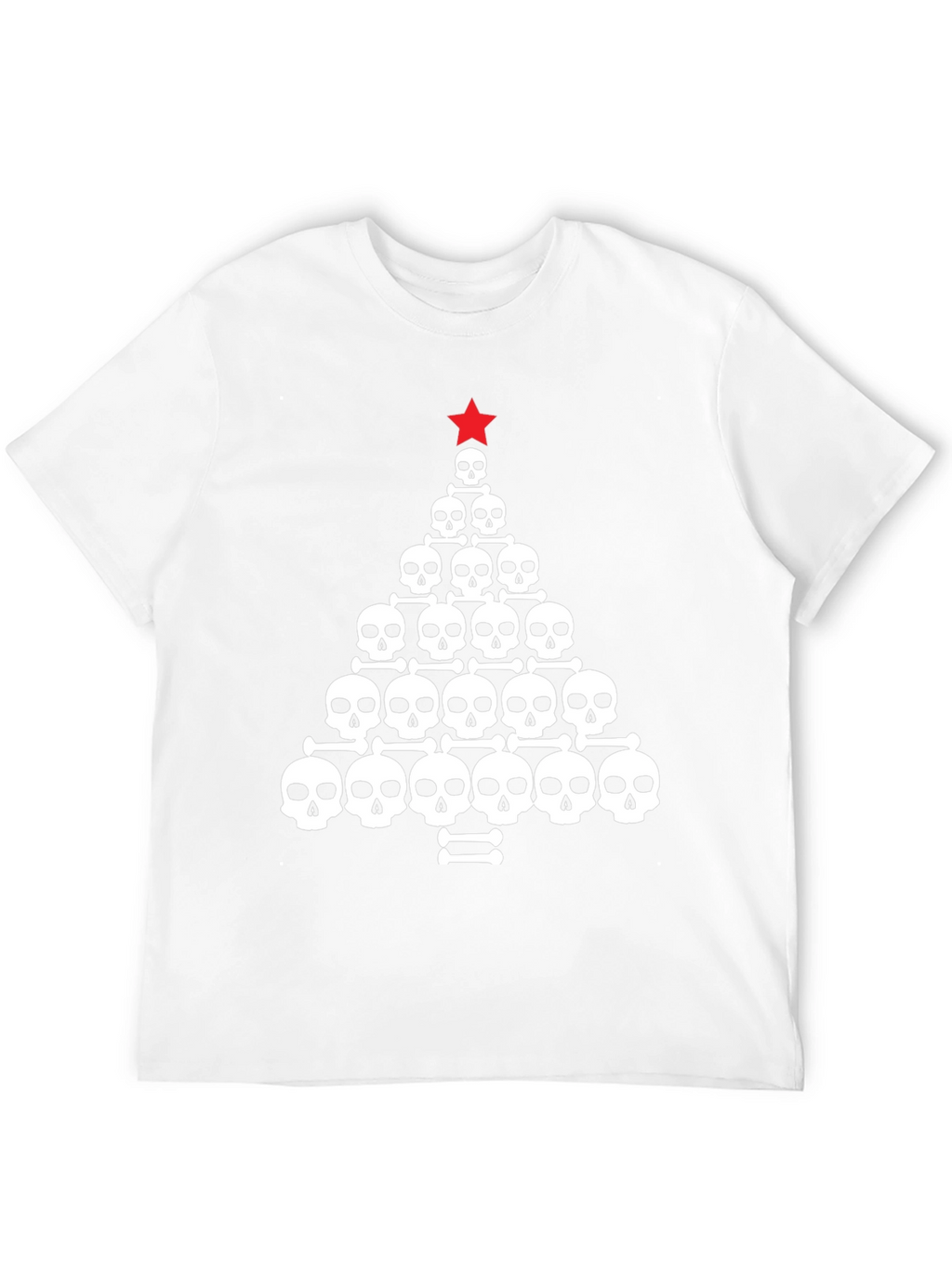 Skull Christmas Tree Graphic Tee - Black
