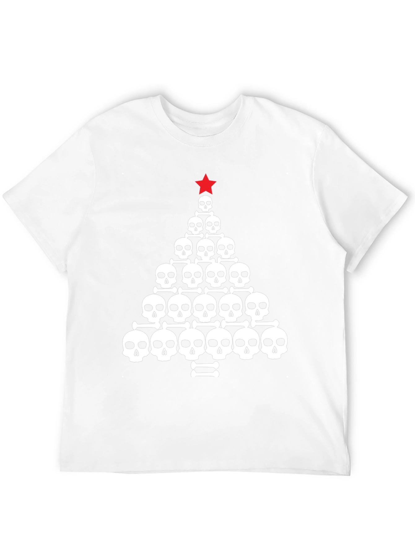 Skull Christmas Tree Graphic Tee - Black