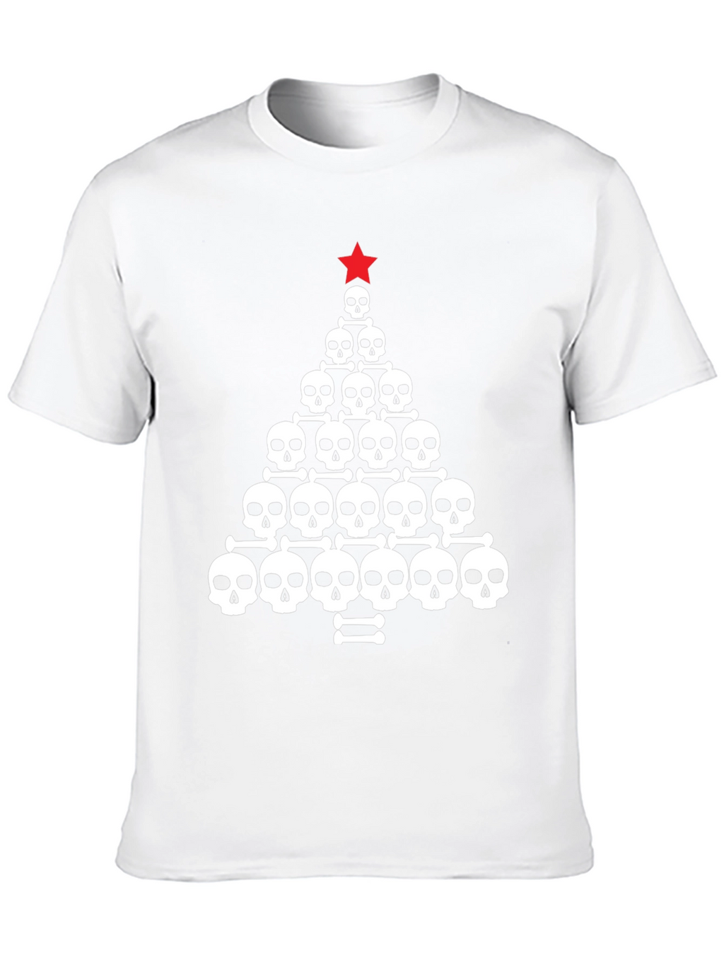 Skull Christmas Tree Graphic Tee - Black