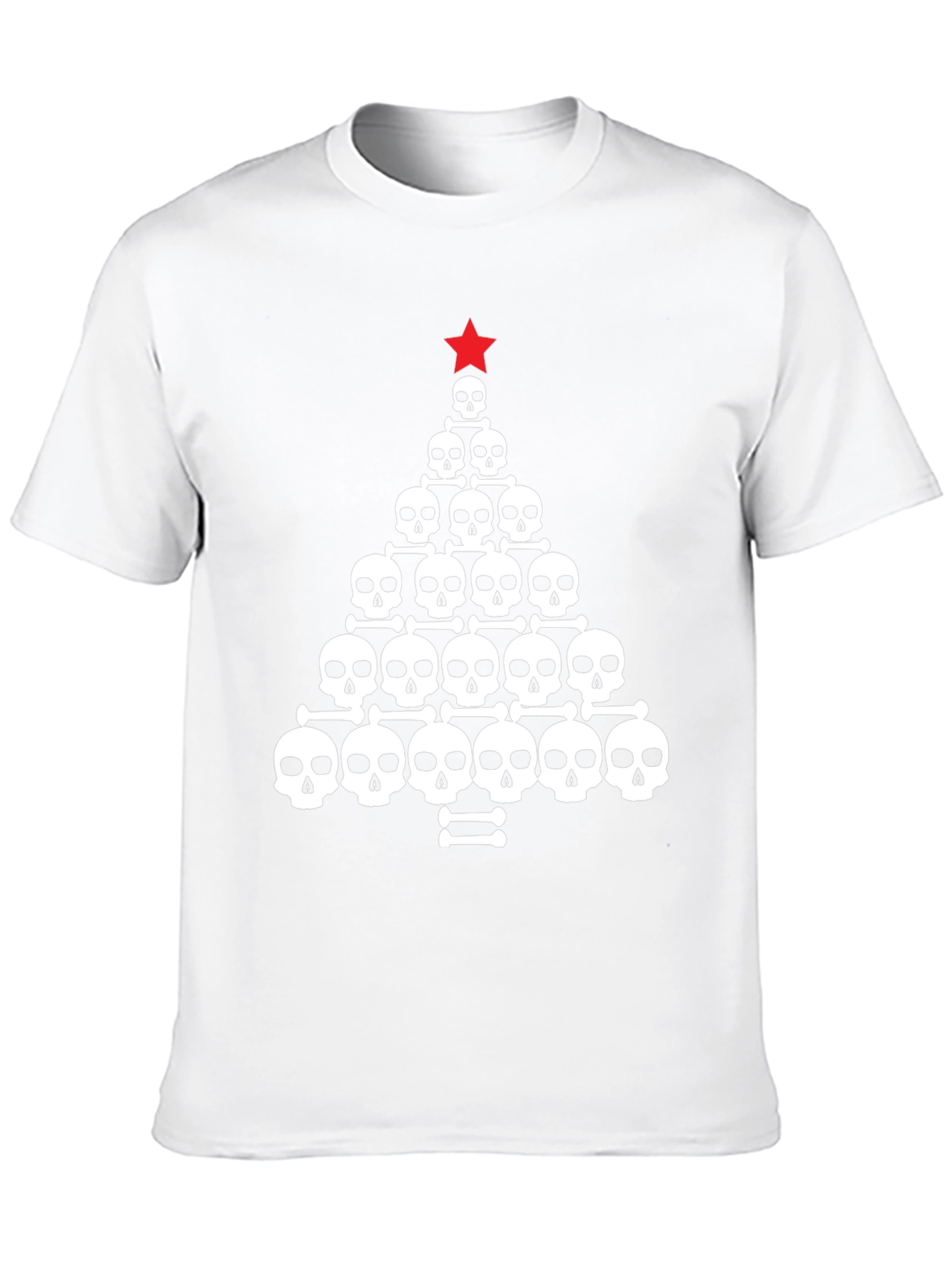 Skull Christmas Tree Graphic Tee - Black