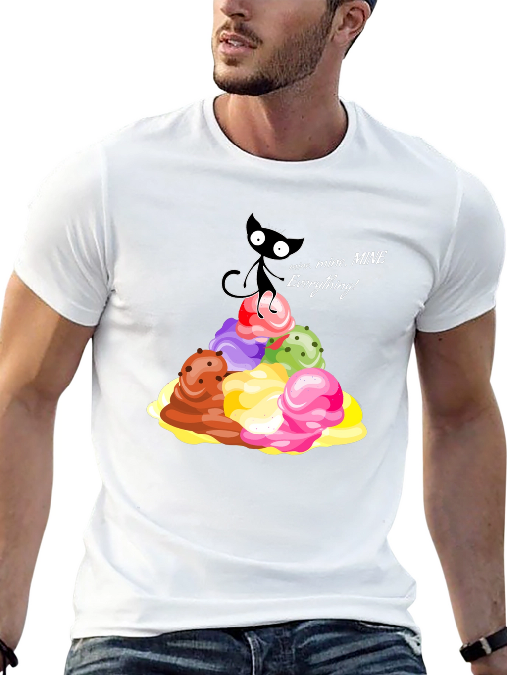 Cute Cat Ice Cream Lover T-Shirt