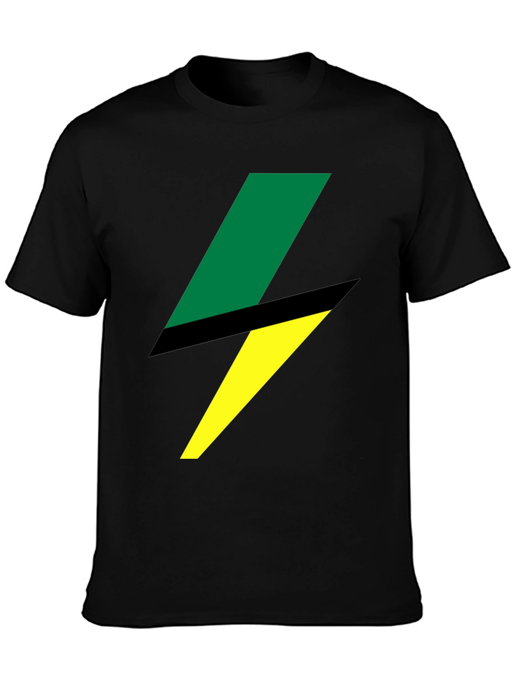 Bold Lightning Bolt Graphic Tee - Black