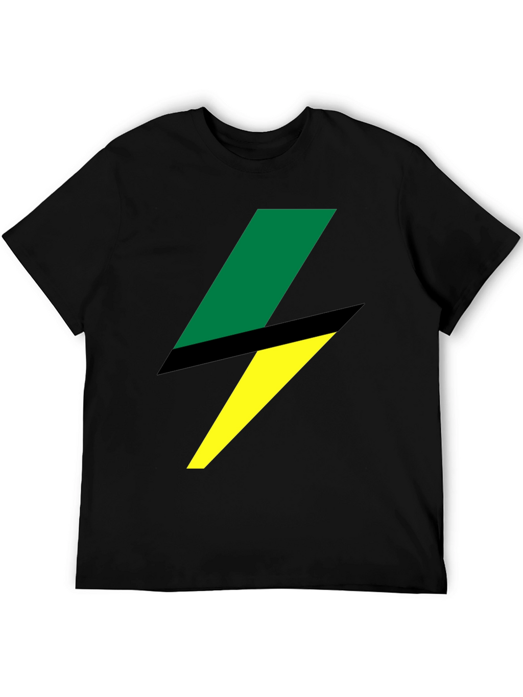 Bold Lightning Bolt Graphic Tee - Black