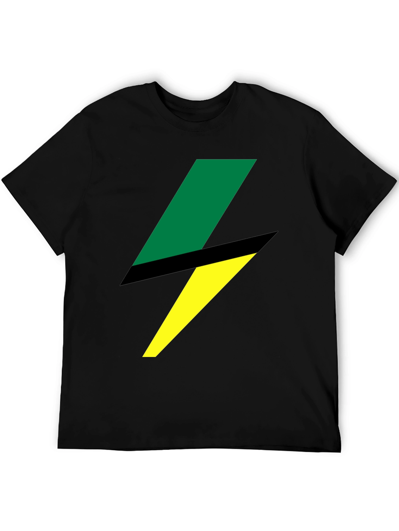 Bold Lightning Bolt Graphic Tee - Black