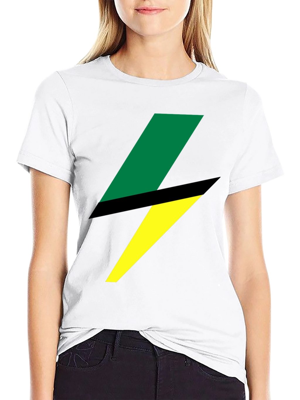 Bold Lightning Bolt Graphic Tee - Black