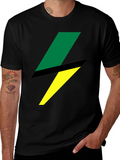 Bold Lightning Bolt Graphic Tee - Black