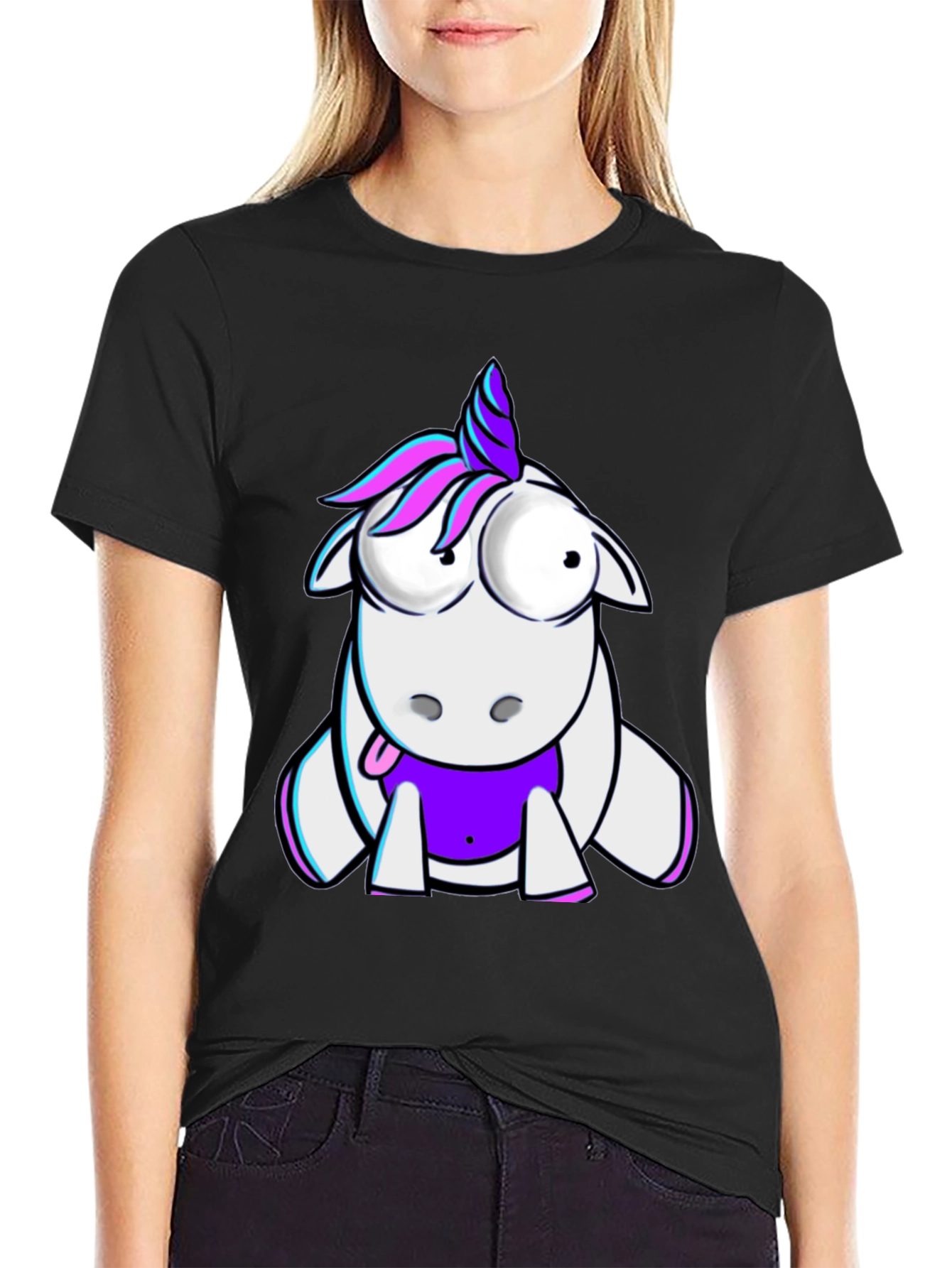 Unicorn Graphic Tee - Quirky Cartoon Design