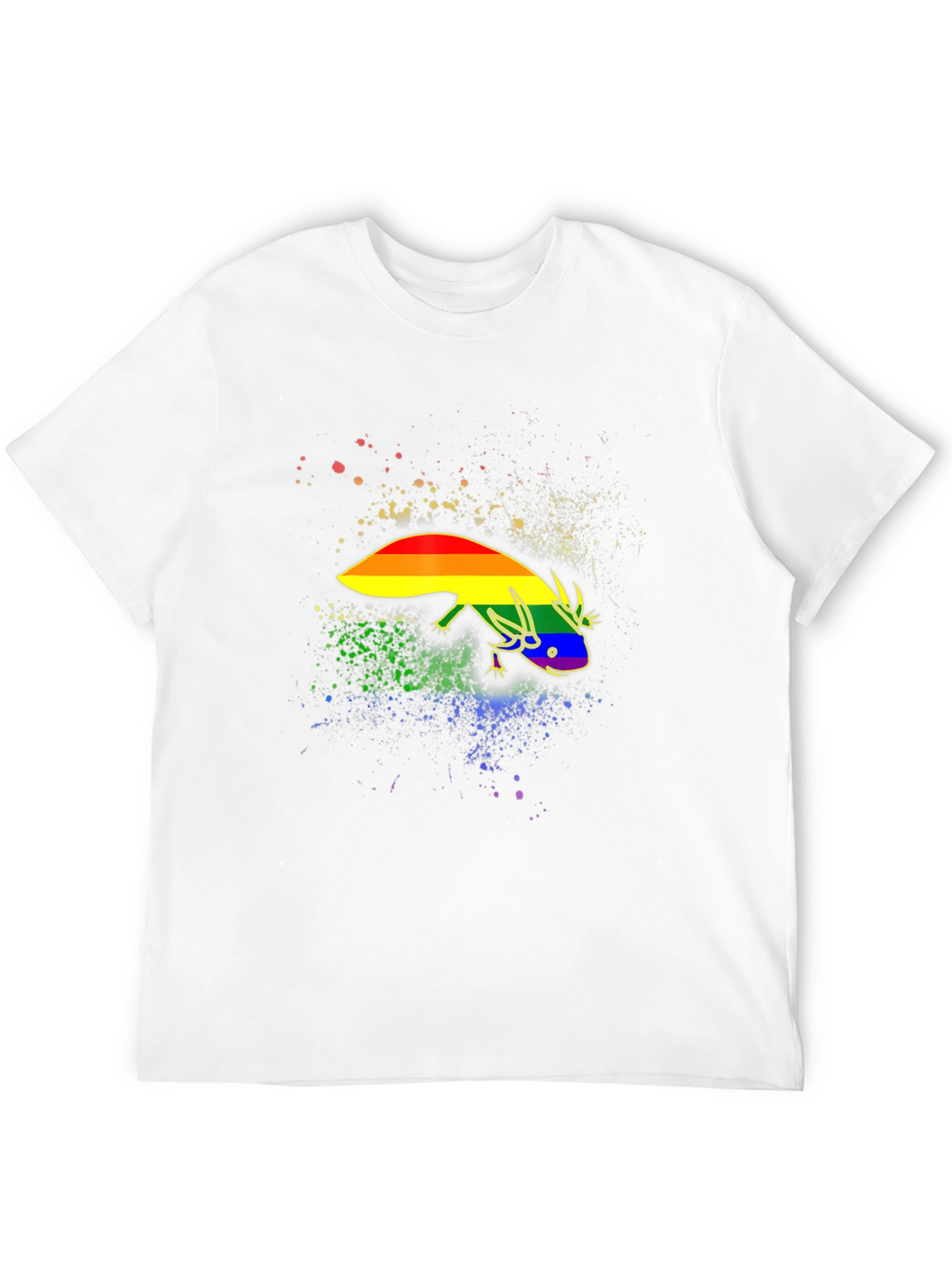 Rainbow Pride Axolotl Black T-Shirt