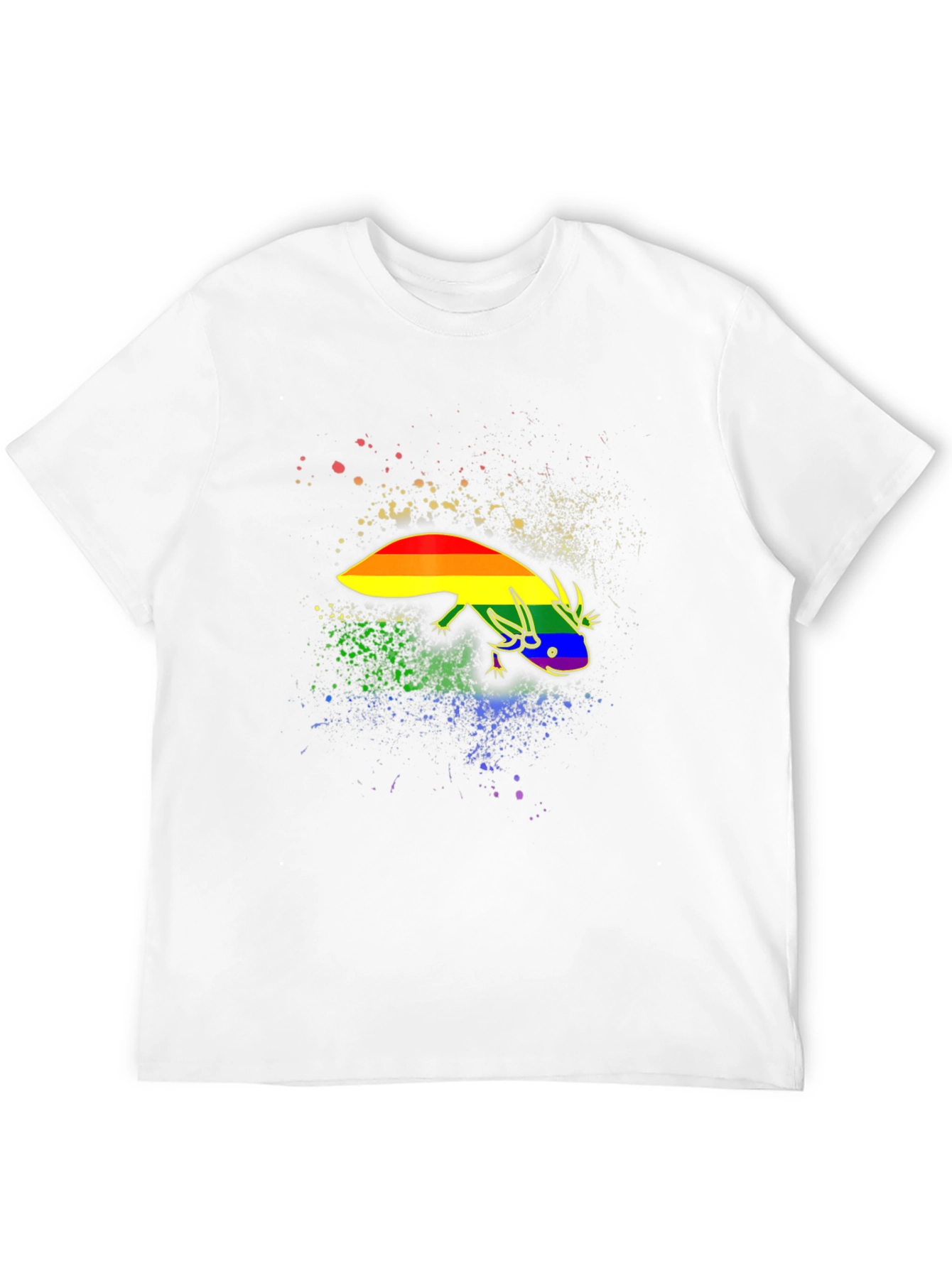 Rainbow Pride Axolotl Black T-Shirt