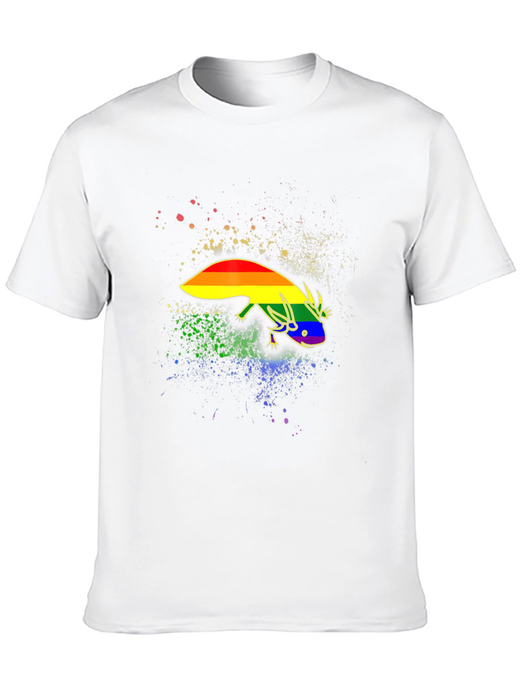 Rainbow Pride Axolotl Black T-Shirt
