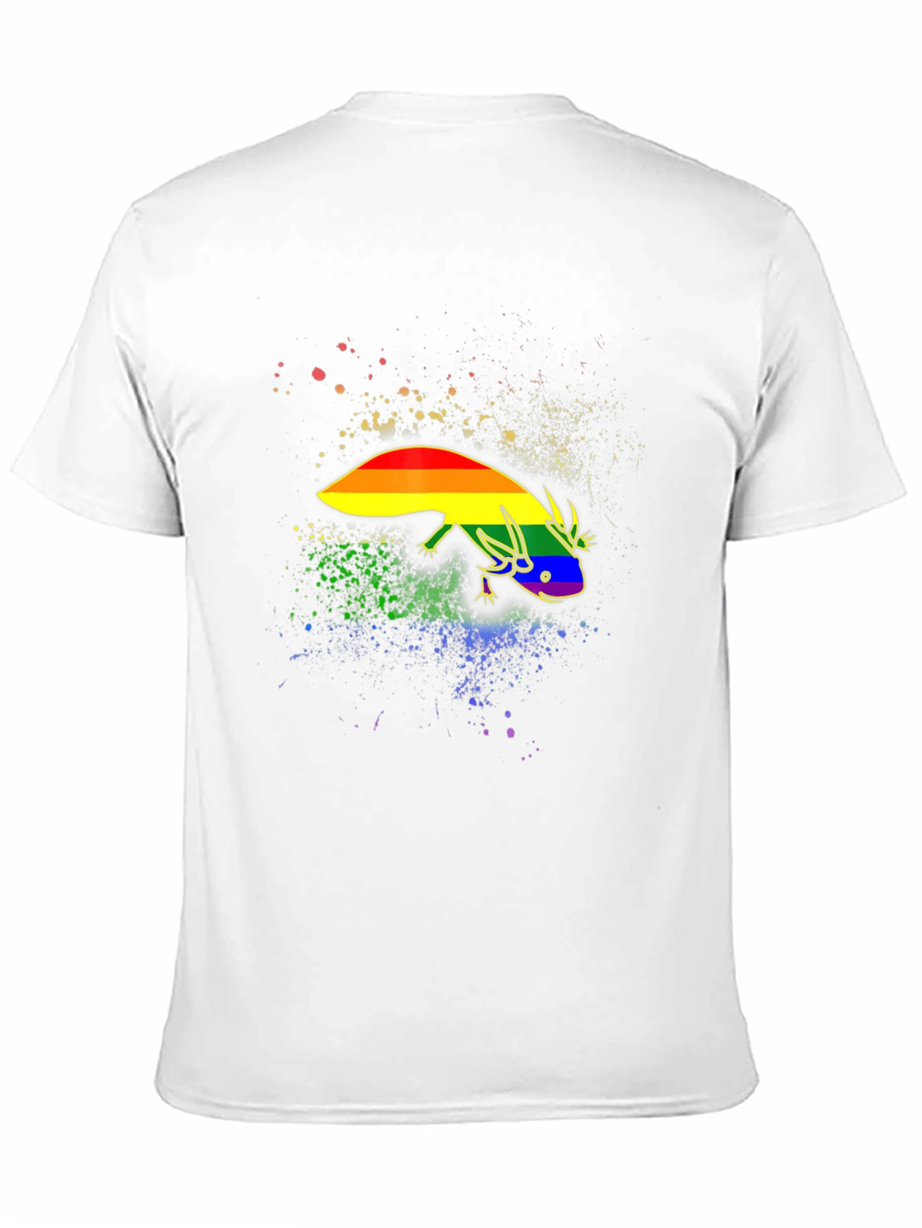 Rainbow Pride Axolotl Black T-Shirt