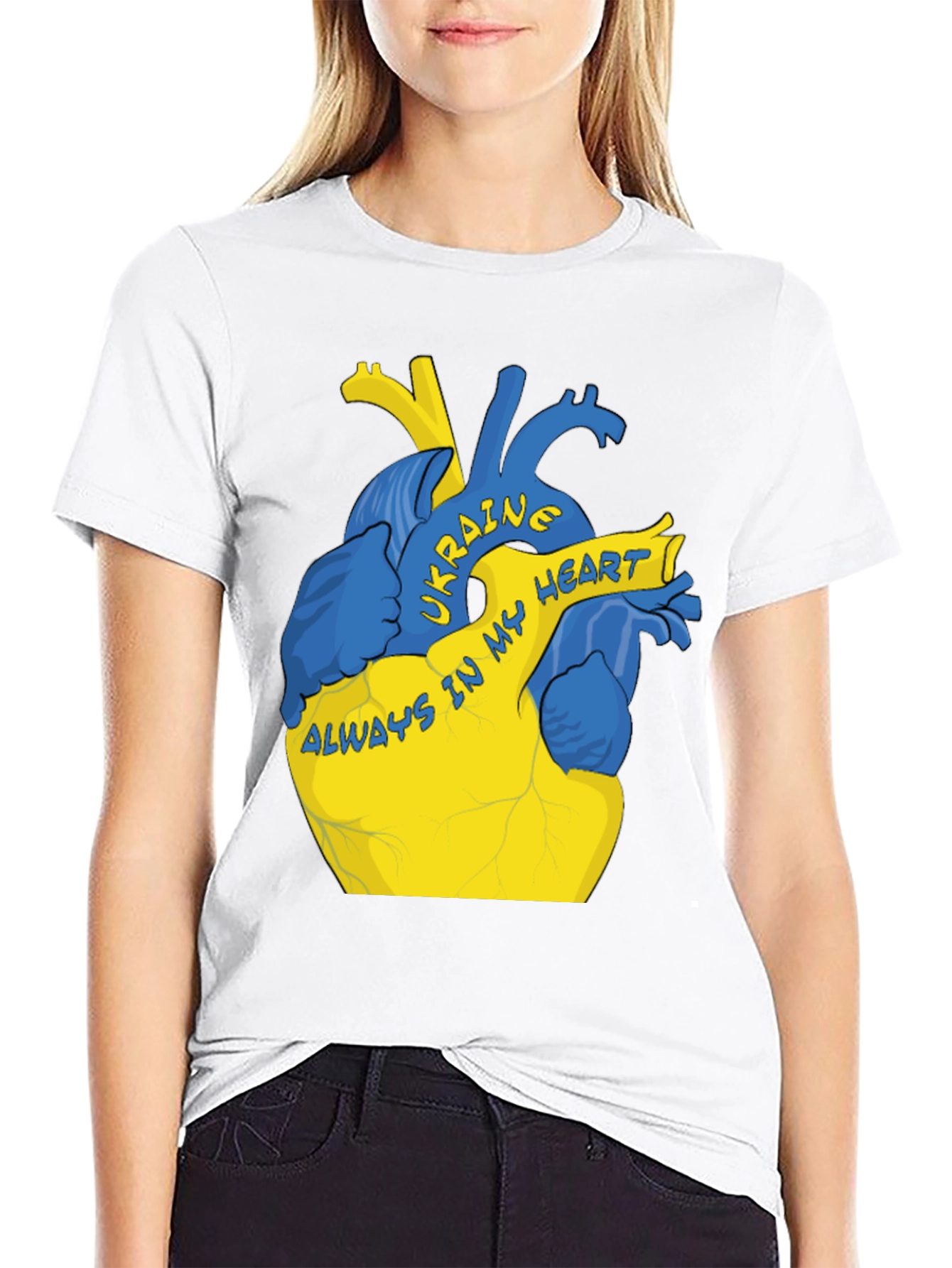 Ukraine In My Heart T-Shirt - Patriotic Support Tee