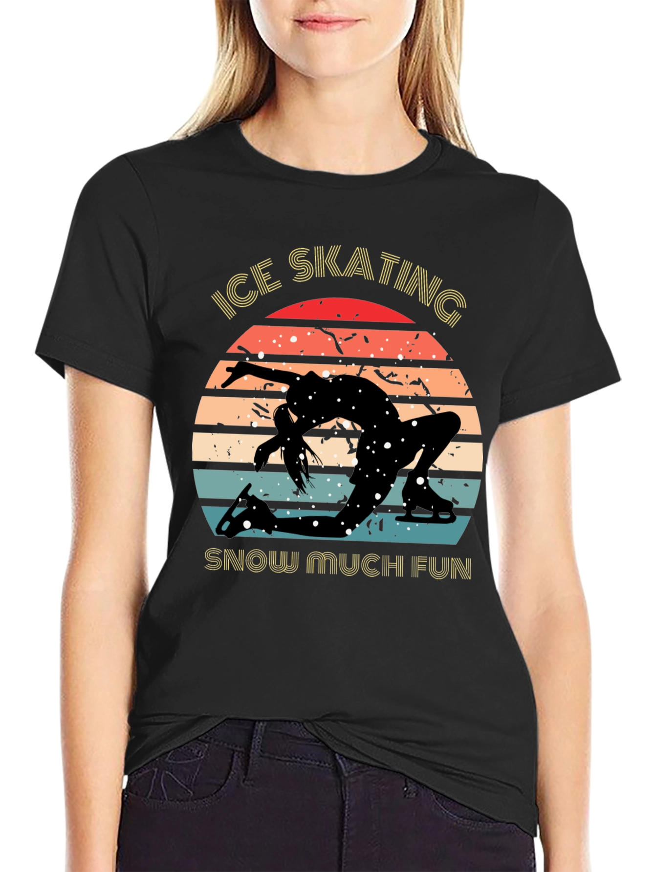 Ice Skating Retro T-Shirt - Snow Much Fun