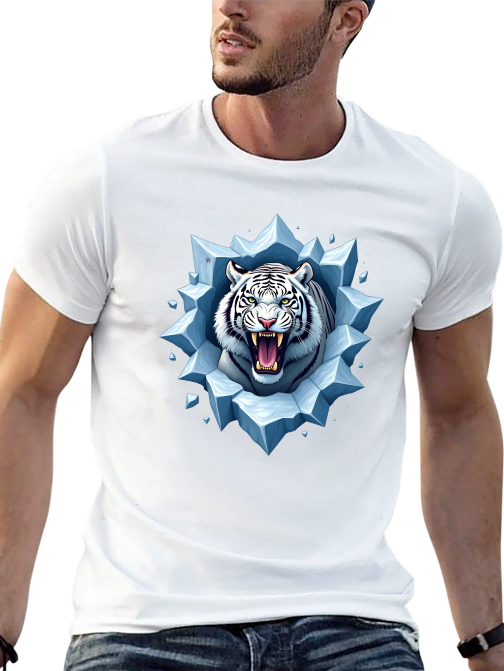 White Tiger Ice Burst Graphic Tee