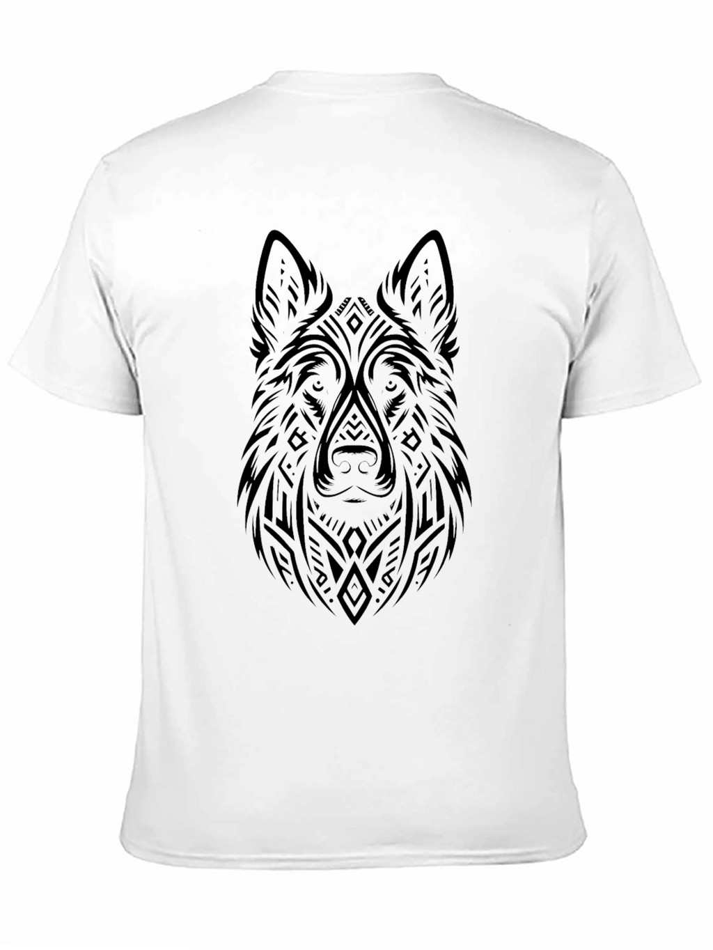 Tribal Wolf Graphic Tee - Black