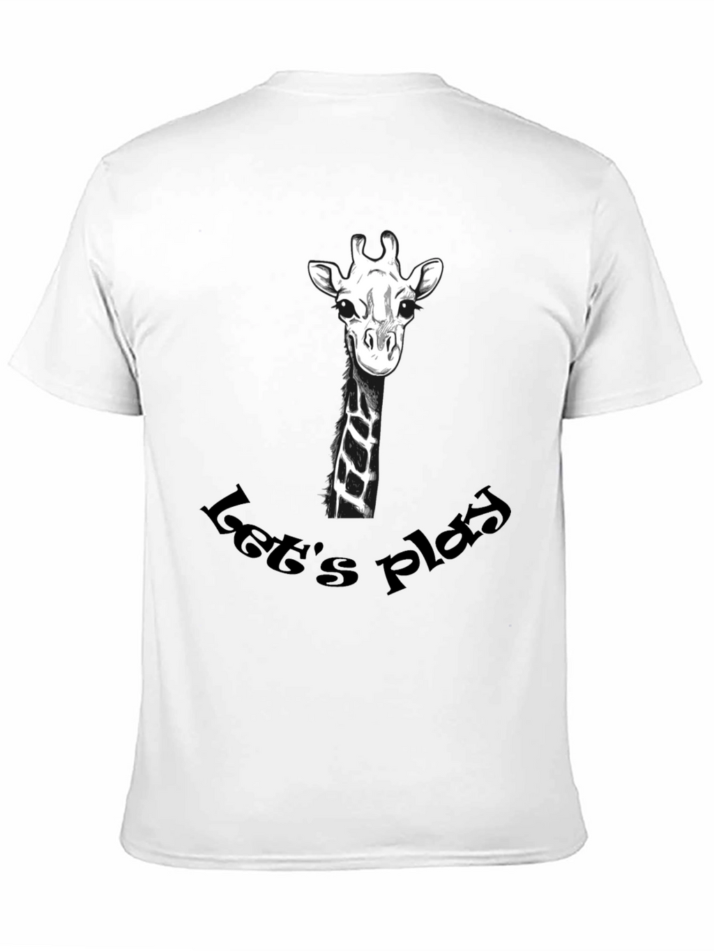 Playful Giraffe Graphic Tee - Black Cotton T-Shirt