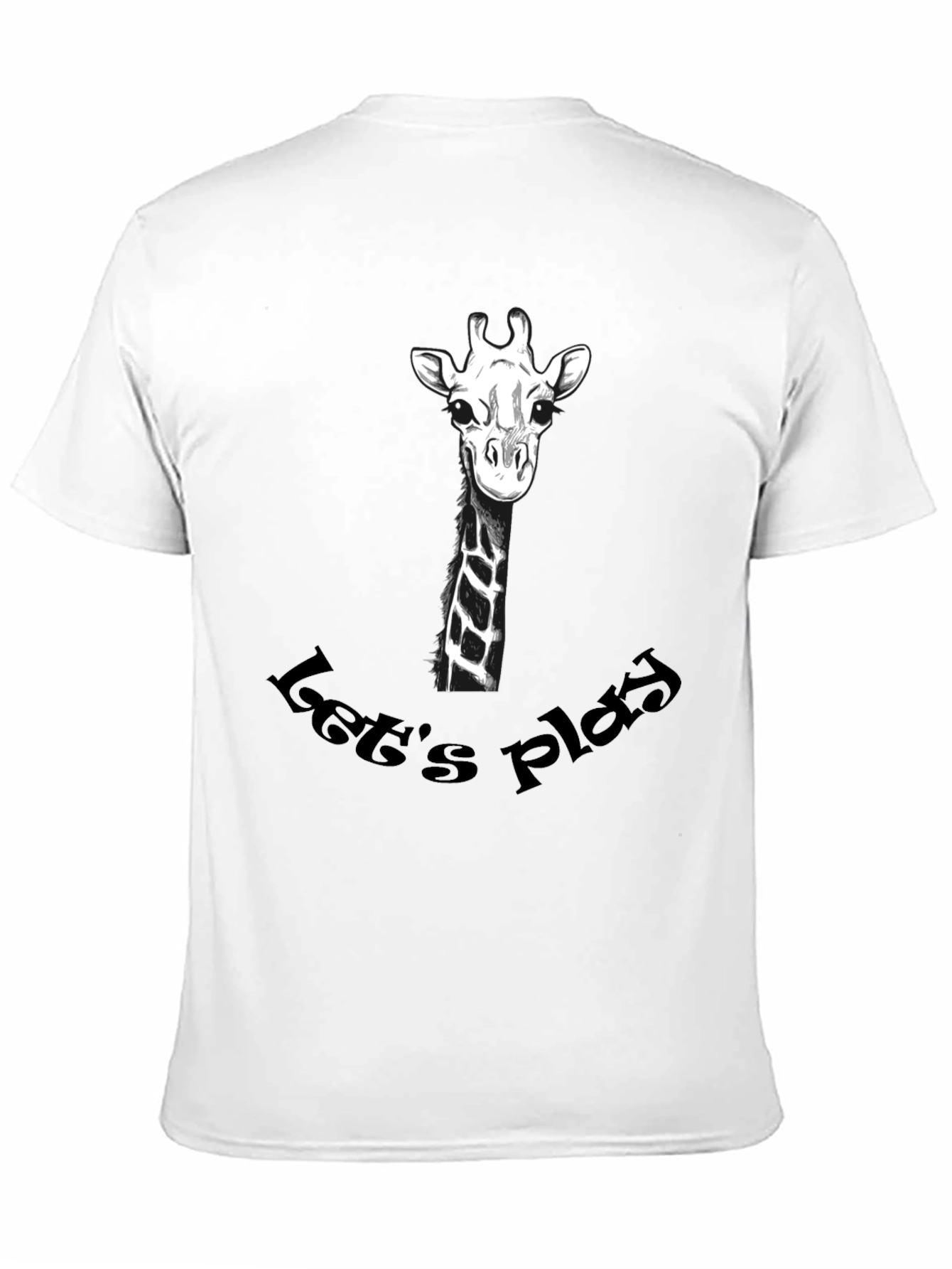 Playful Giraffe Graphic Tee - Black Cotton T-Shirt