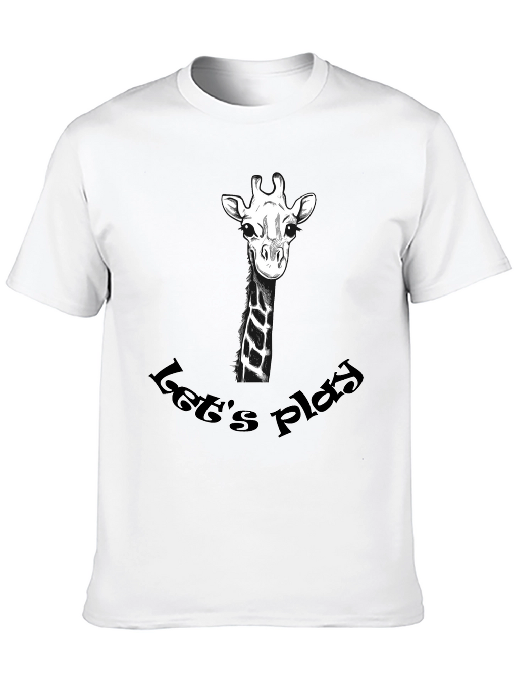 Playful Giraffe Graphic Tee - Black Cotton T-Shirt