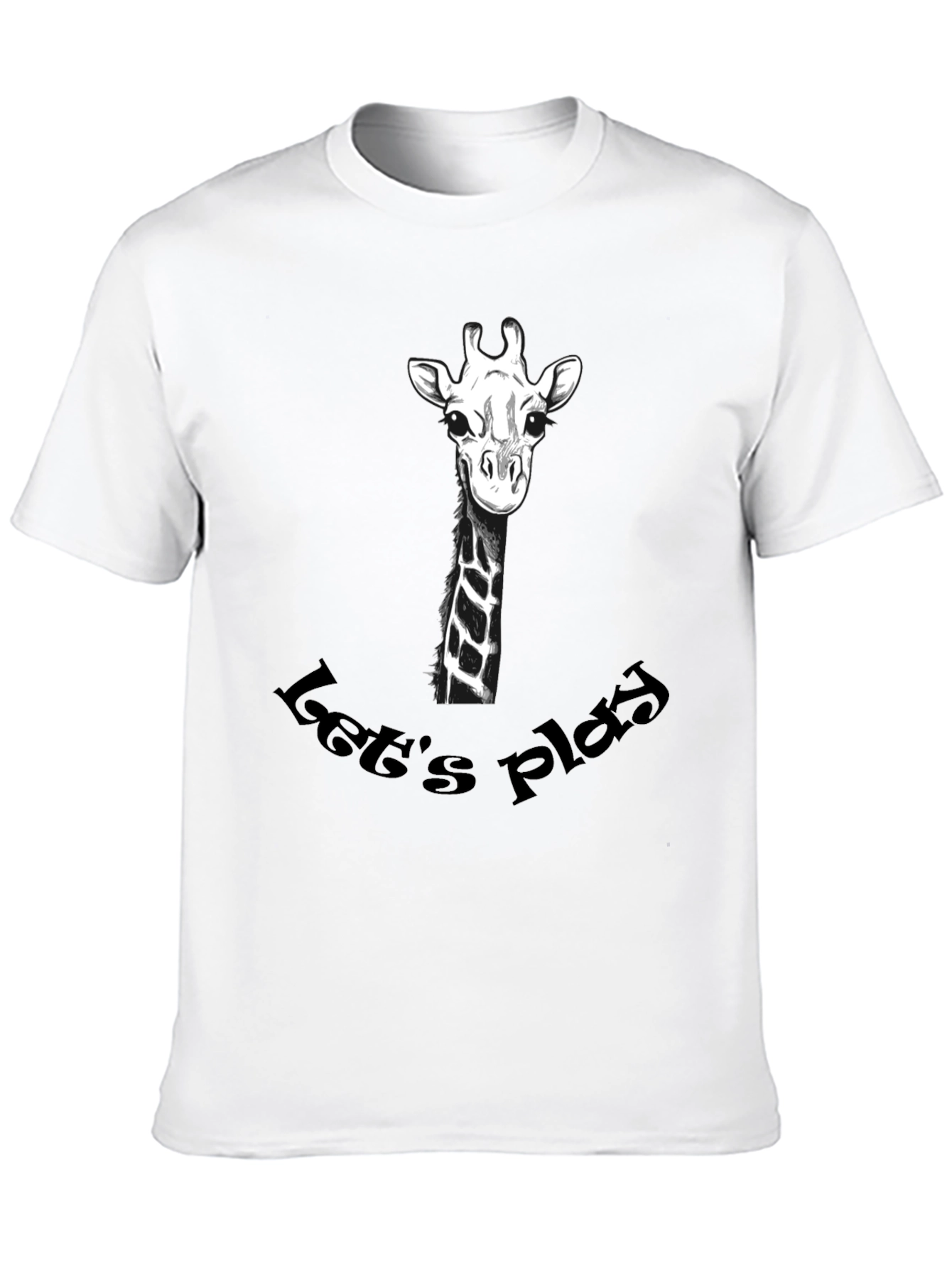 Playful Giraffe Graphic Tee - Black Cotton T-Shirt