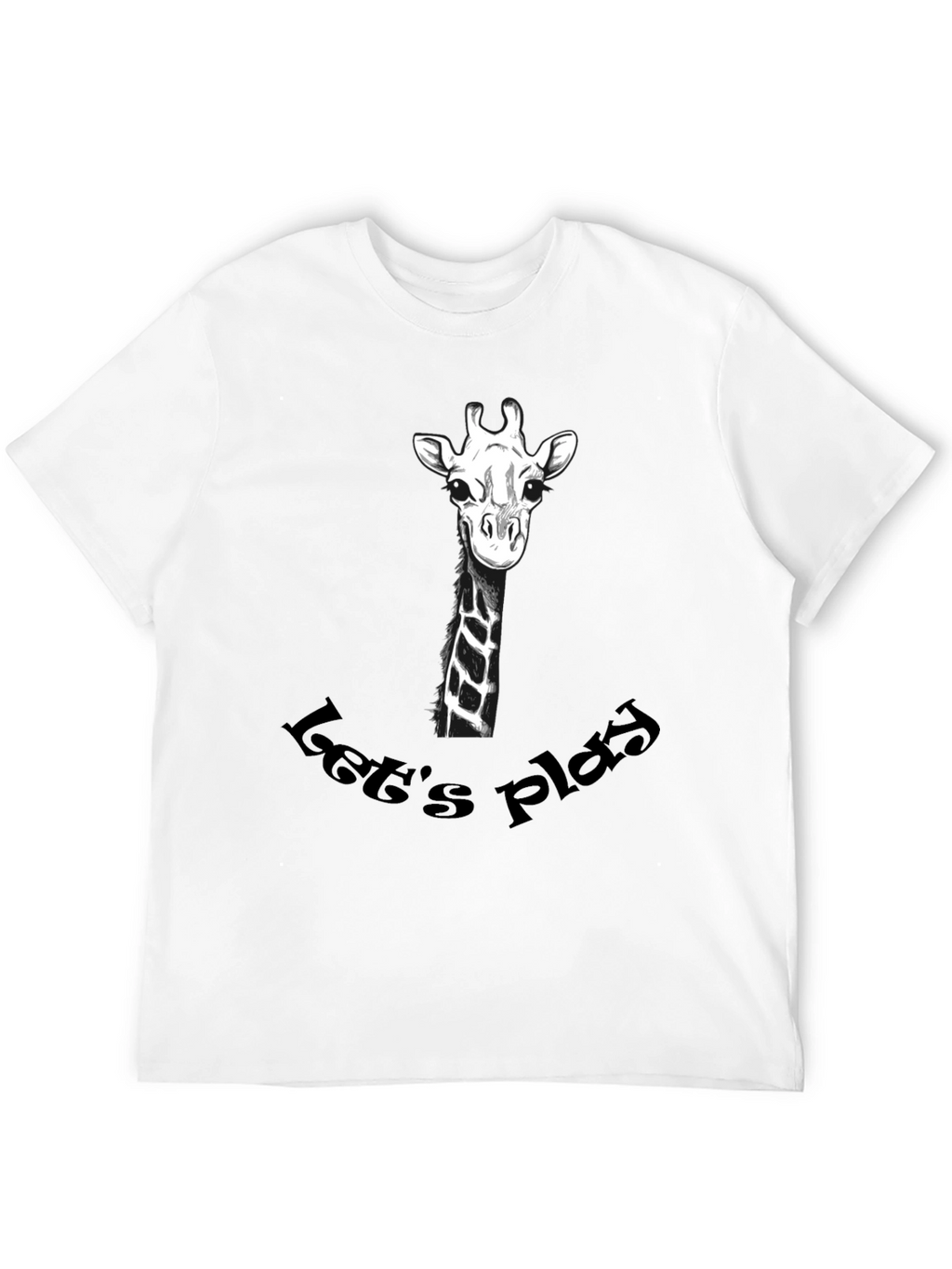 Playful Giraffe Graphic Tee - Black Cotton T-Shirt