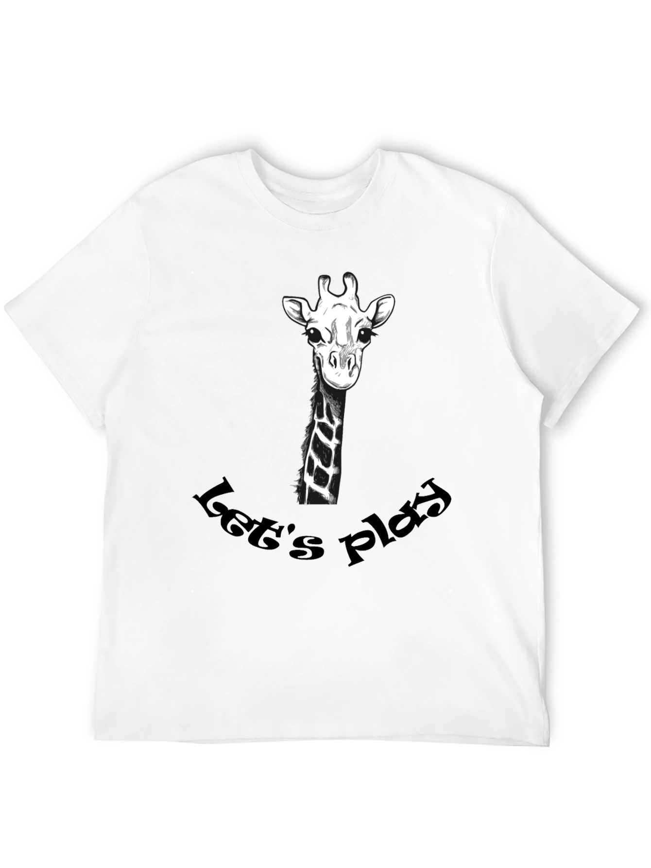 Playful Giraffe Graphic Tee - Black Cotton T-Shirt