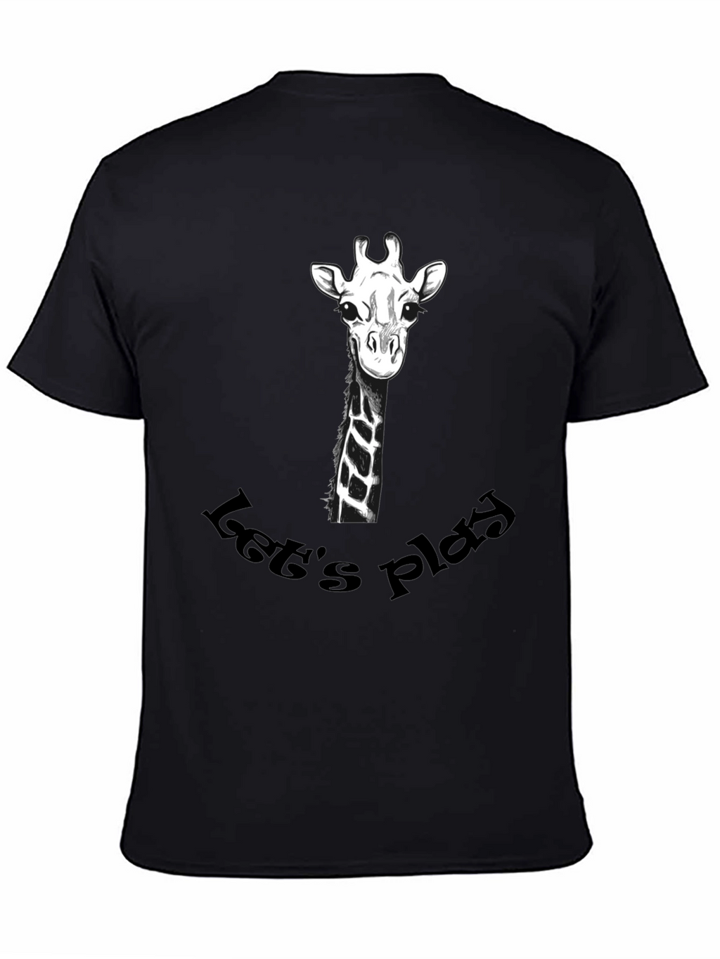 Playful Giraffe Graphic Tee - Black Cotton T-Shirt