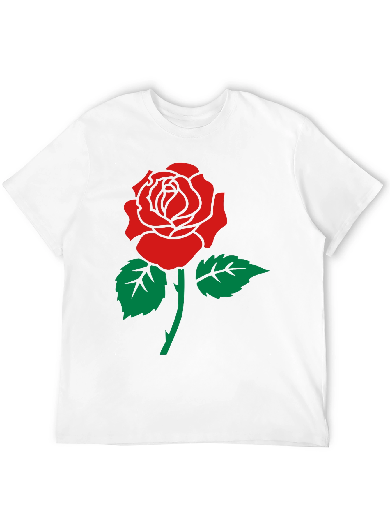 Rose Graphic Print Crew Neck T-Shirt
