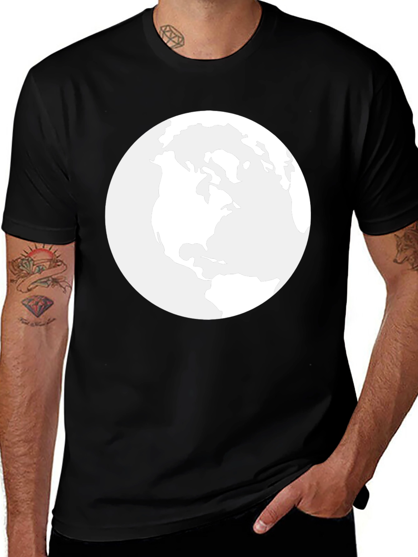 Moon Graphic T-Shirt - Black
