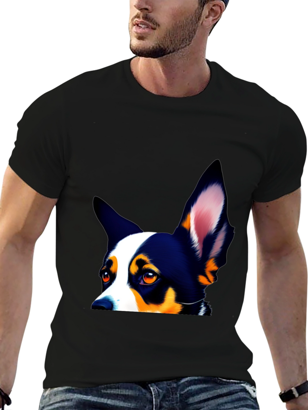 Dog Lovers Tee - Peek-a-Boo Pup Design