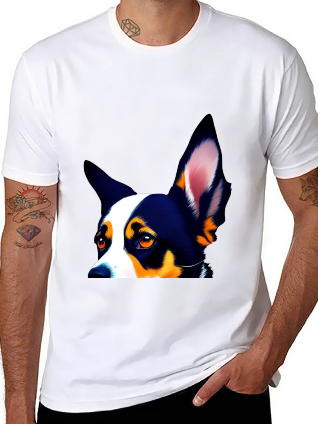 Dog Lovers Tee - Peek-a-Boo Pup Design