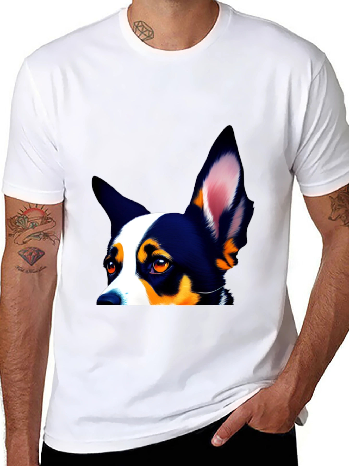 Dog Lovers Tee - Peek-a-Boo Pup Design