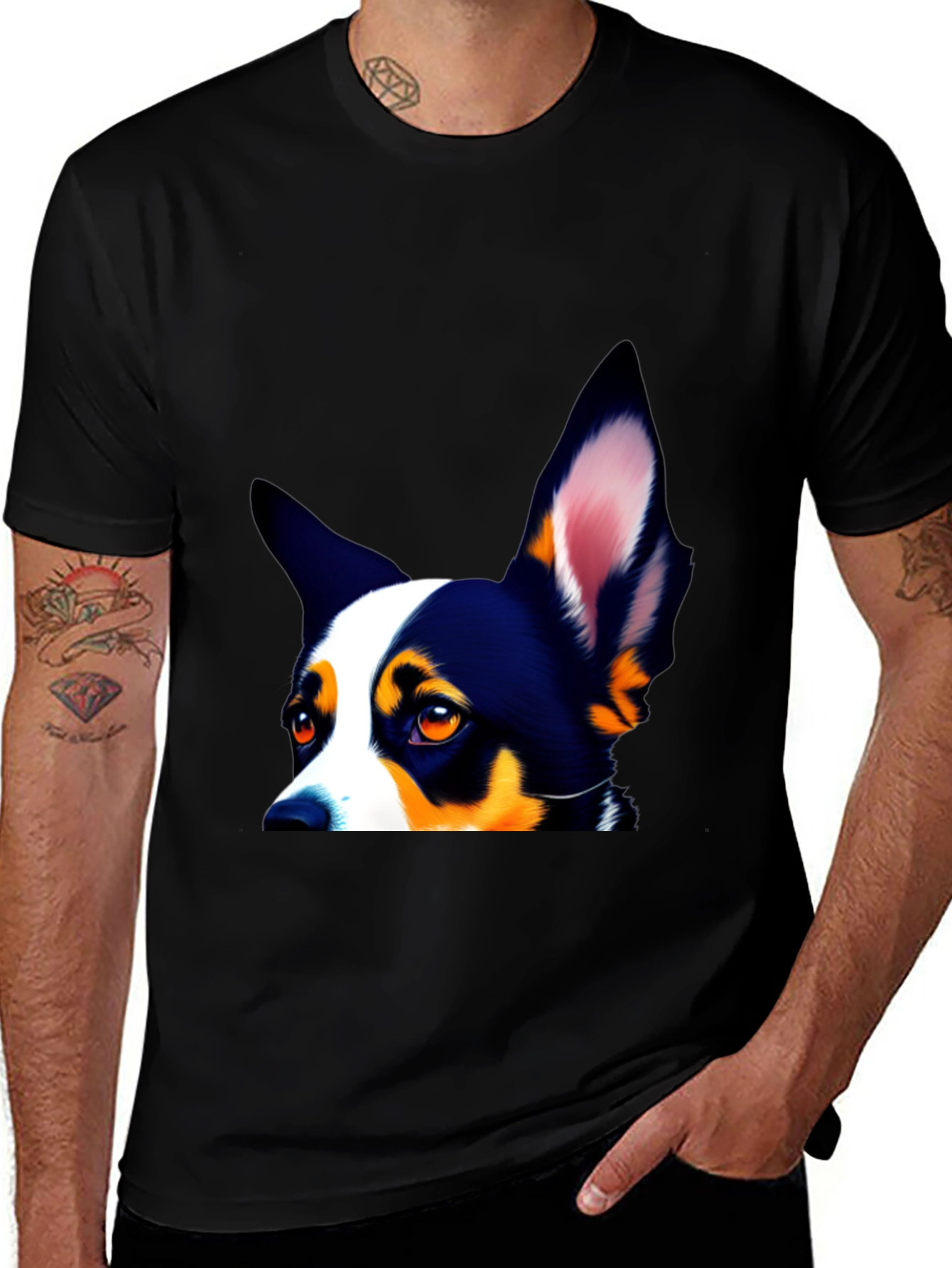Dog Lovers Tee - Peek-a-Boo Pup Design