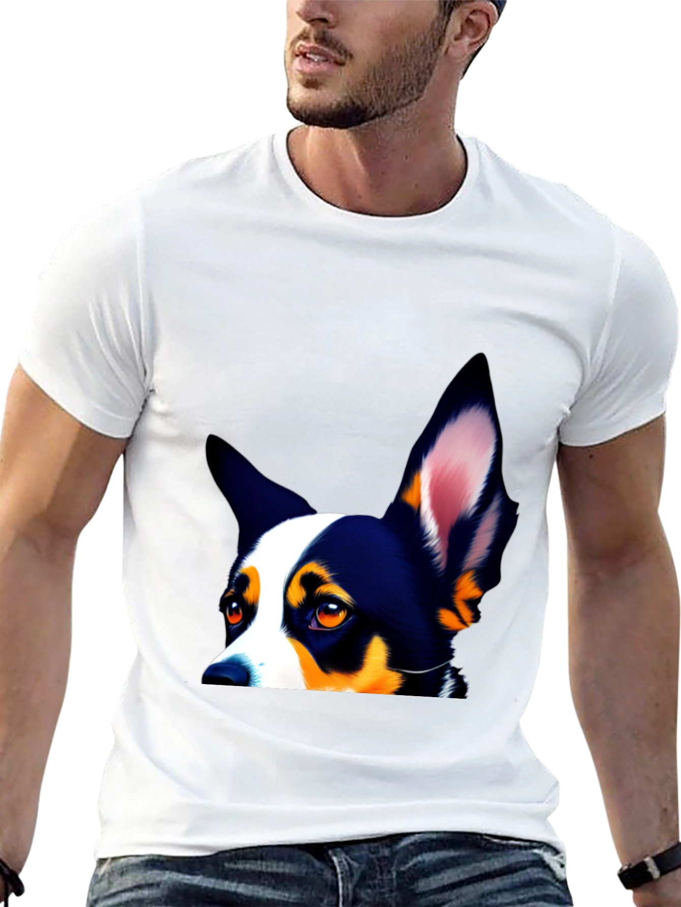 Dog Lovers Tee - Peek-a-Boo Pup Design