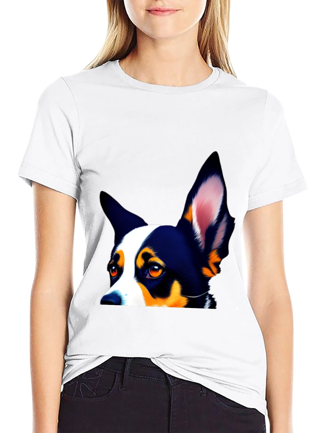Dog Lovers Tee - Peek-a-Boo Pup Design