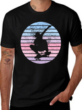 Skateboard Silhouette Tee - Retro Sunset Design