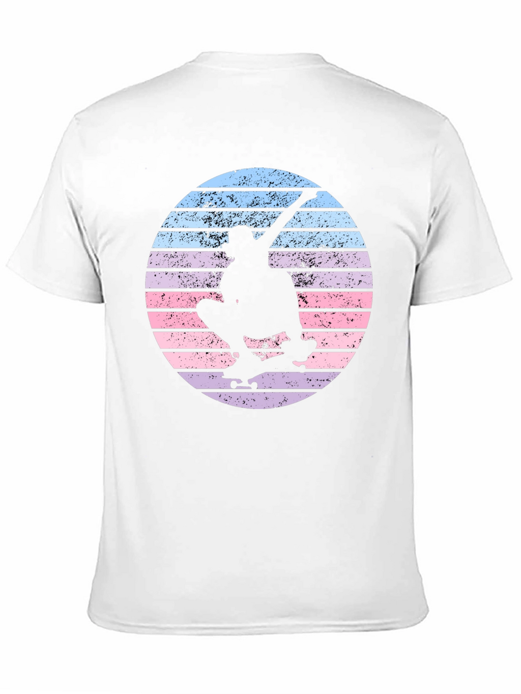 Skateboard Silhouette Tee - Retro Sunset Design