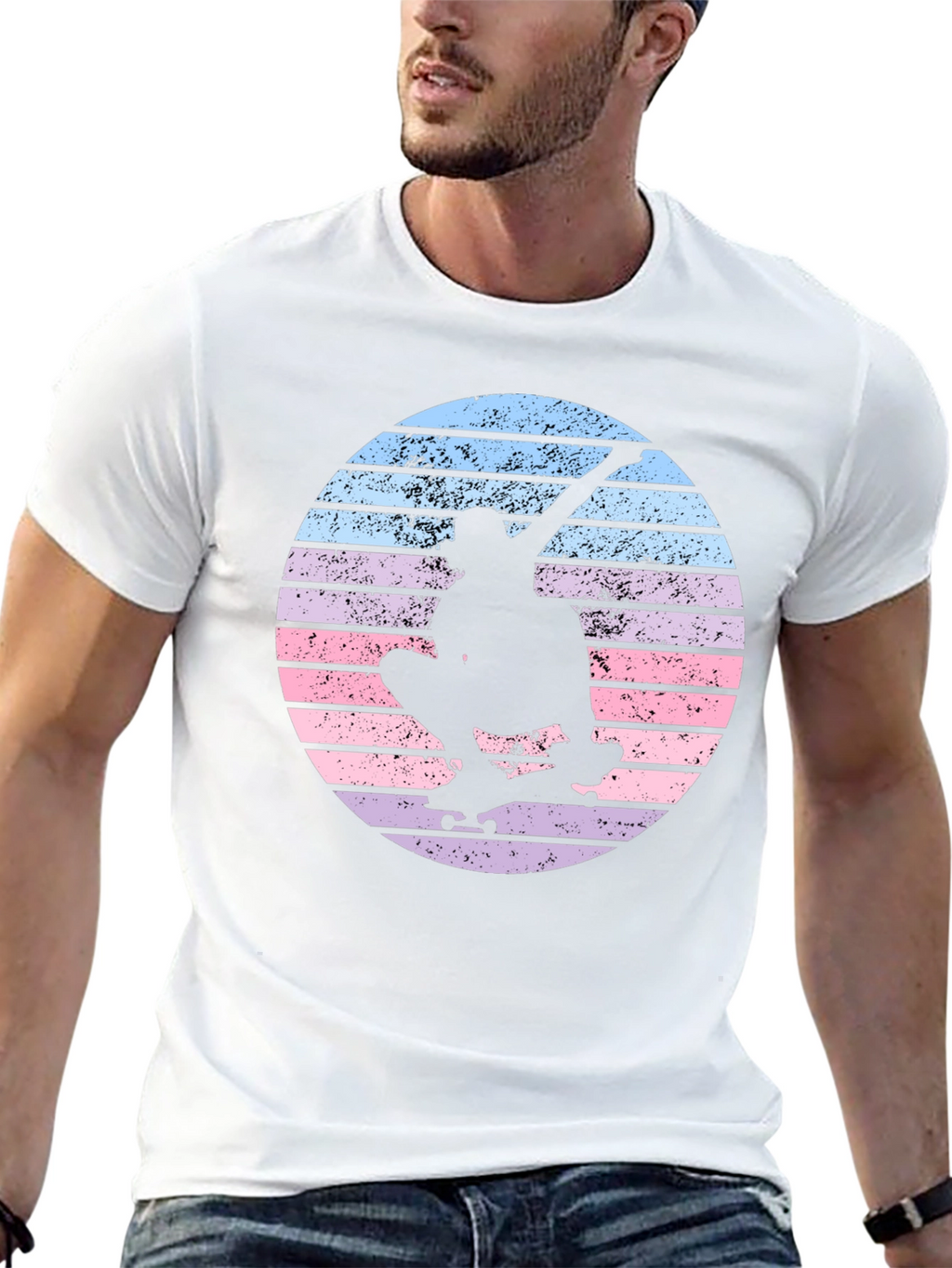 Skateboard Silhouette Tee - Retro Sunset Design