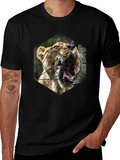 Geometric Lion Graphic Tee - Modern Menswear