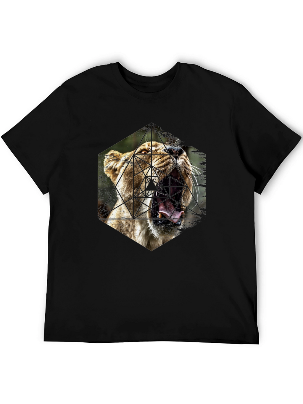 Geometric Lion Graphic Tee - Modern Menswear