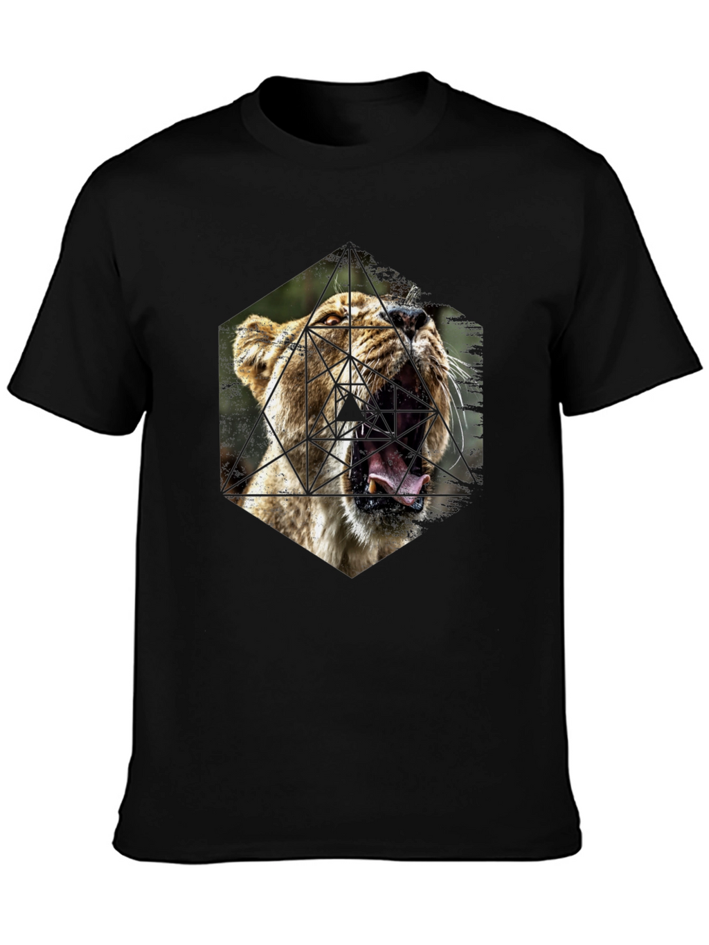 Geometric Lion Graphic Tee - Modern Menswear