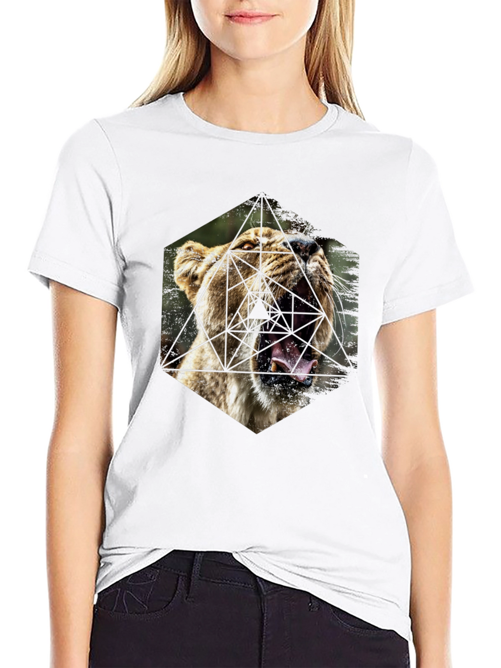 Geometric Lion Graphic Tee - Modern Menswear