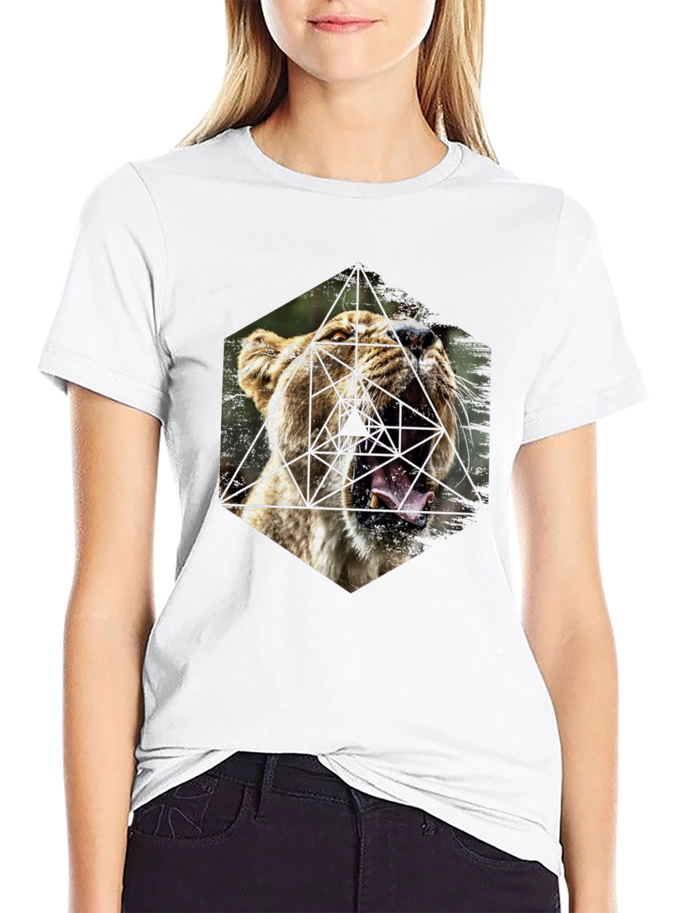 Geometric Lion Graphic Tee - Modern Menswear
