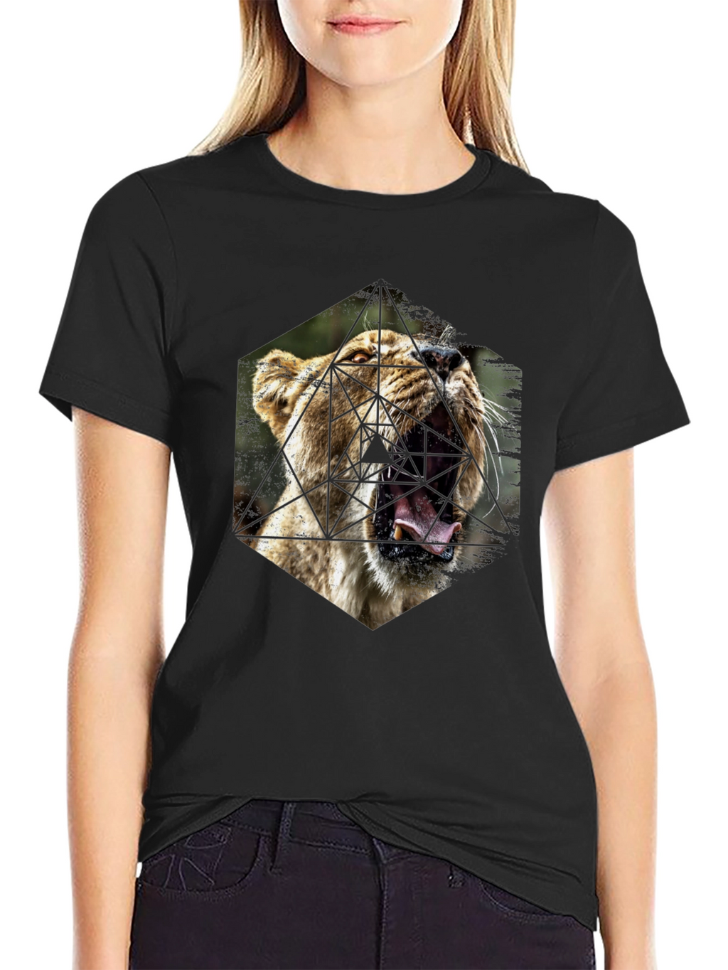 Geometric Lion Graphic Tee - Modern Menswear