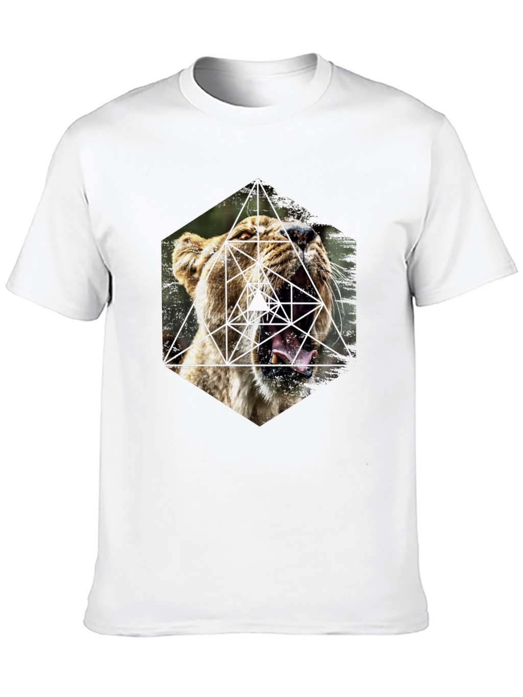 Geometric Lion Graphic Tee - Modern Menswear