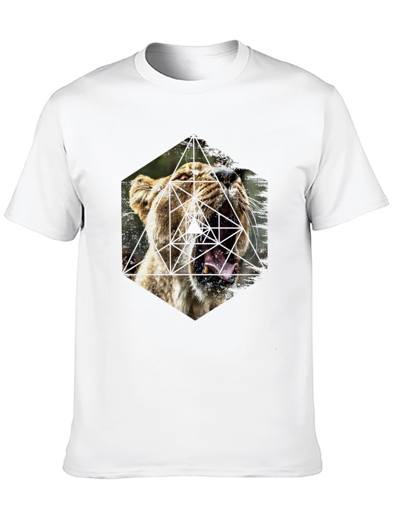 Geometric Lion Graphic Tee - Modern Menswear