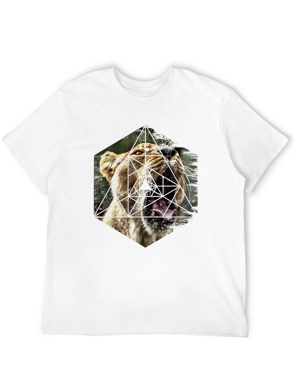Geometric Lion Graphic Tee - Modern Menswear